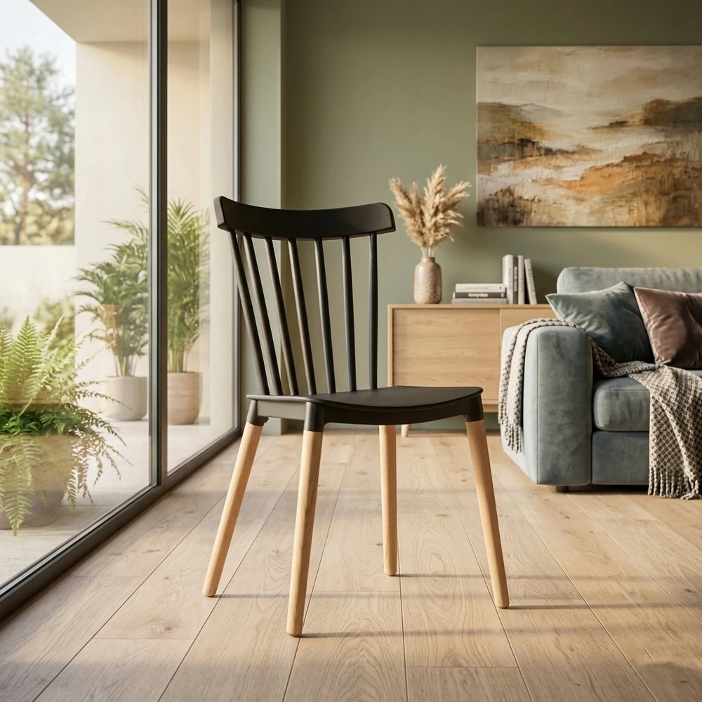 Artseries Krzesło Skandynawskie LOFT Juoda Jadalniane Ażurowe Klasyczne KRZESŁA x4