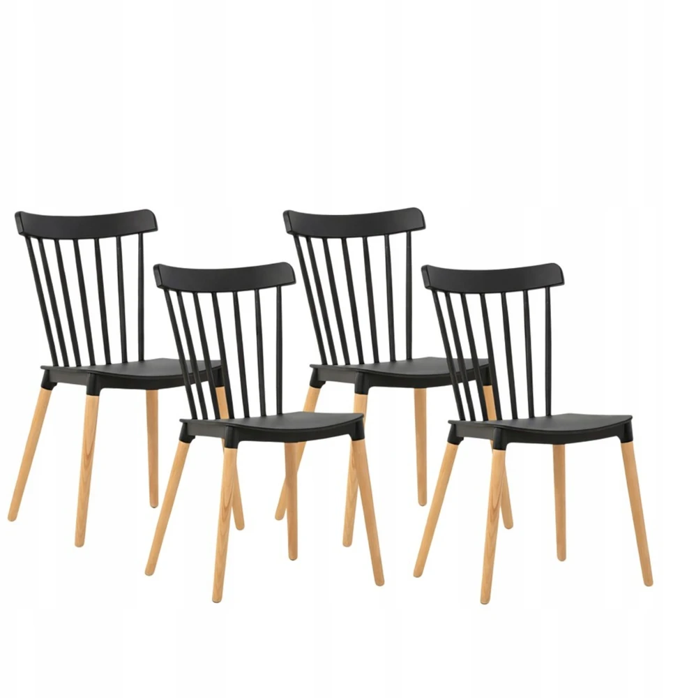 Artseries Krzesło Skandynawskie LOFT Juoda Jadalniane Ażurowe Klasyczne KRZESŁA x4