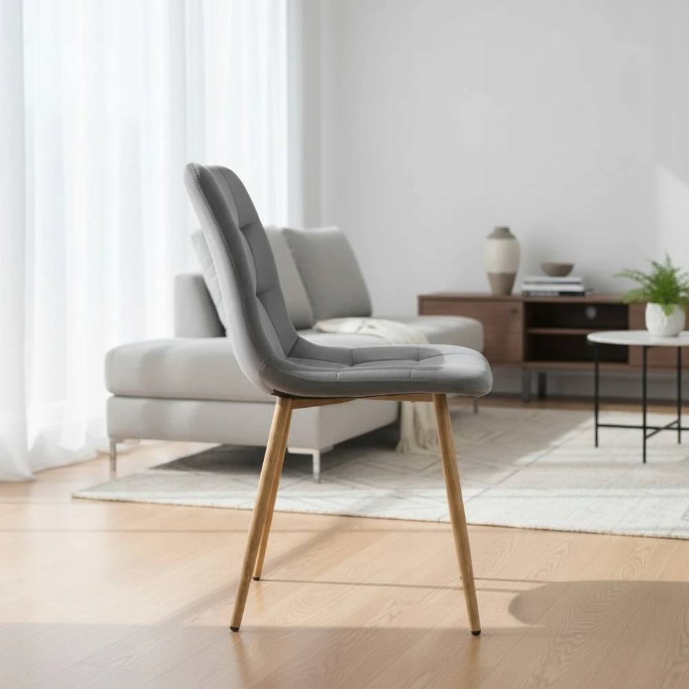 Artseries Minkšta aksominė kėdė Pilka Velvet Ruda skandinaviškos kojos