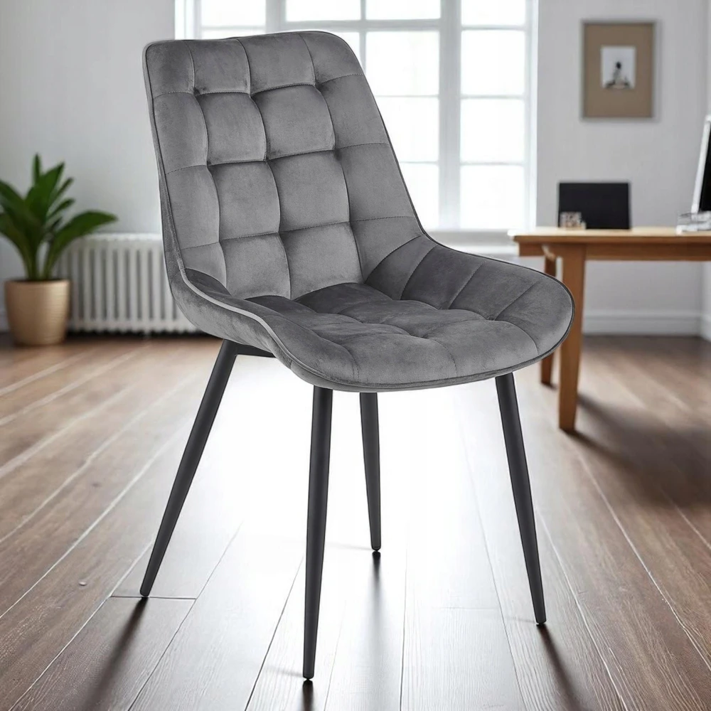 Artseries MODERNI PILKA AKSOMINĖ MINŠTA AKSOMINĖ KĖDĖ SVETAINEI IKI 86cm