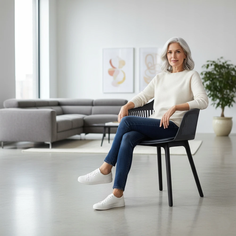 Artseries MODERNUS LOFTAS ATRATINĖ KĖDĖ, PILKAS FOTOLAS SU GALVĖLE SVETAINEI