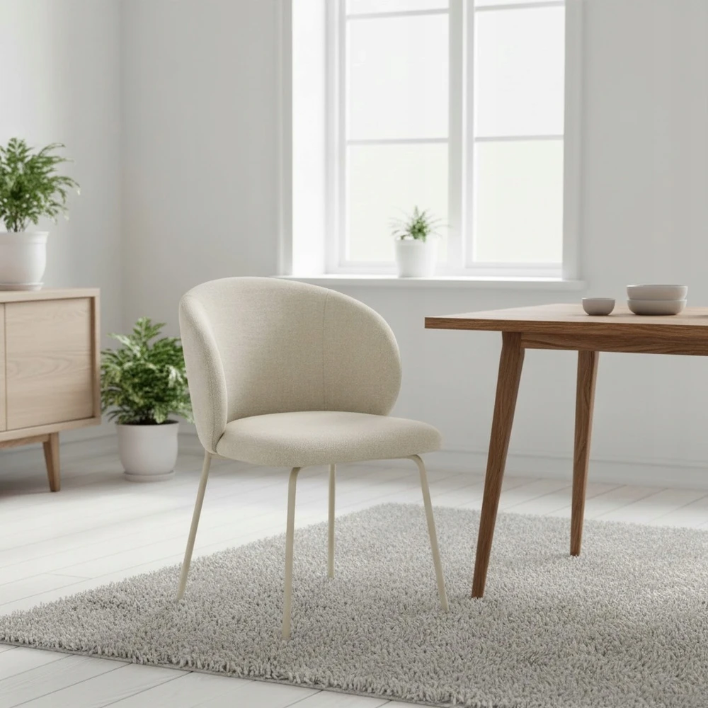 Artseries Scandi Japandi Minkšta skandinaviška kėdė Moderni svetainė Valgomasis