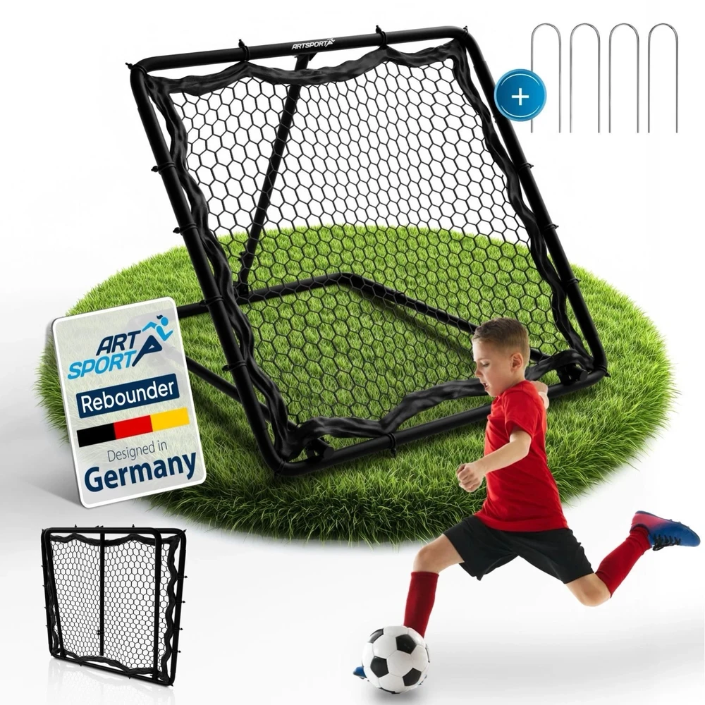 Juskys Artsport Futbolo atmušimo treniruoklis Power Pass 100x100x97 cm juodas
