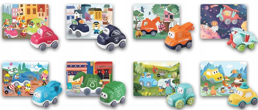 ARTYK MINI AUTKO šiukšliavežis su pavara Dėlionė 20 el TOY 2in1 EDU&FUN automobilis