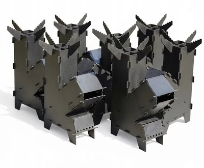 Artystal Didelė raketinė krosnelė, sulankstoma krosnelė, stovyklavimo krosnelė, kepsninė, galia išgyventi