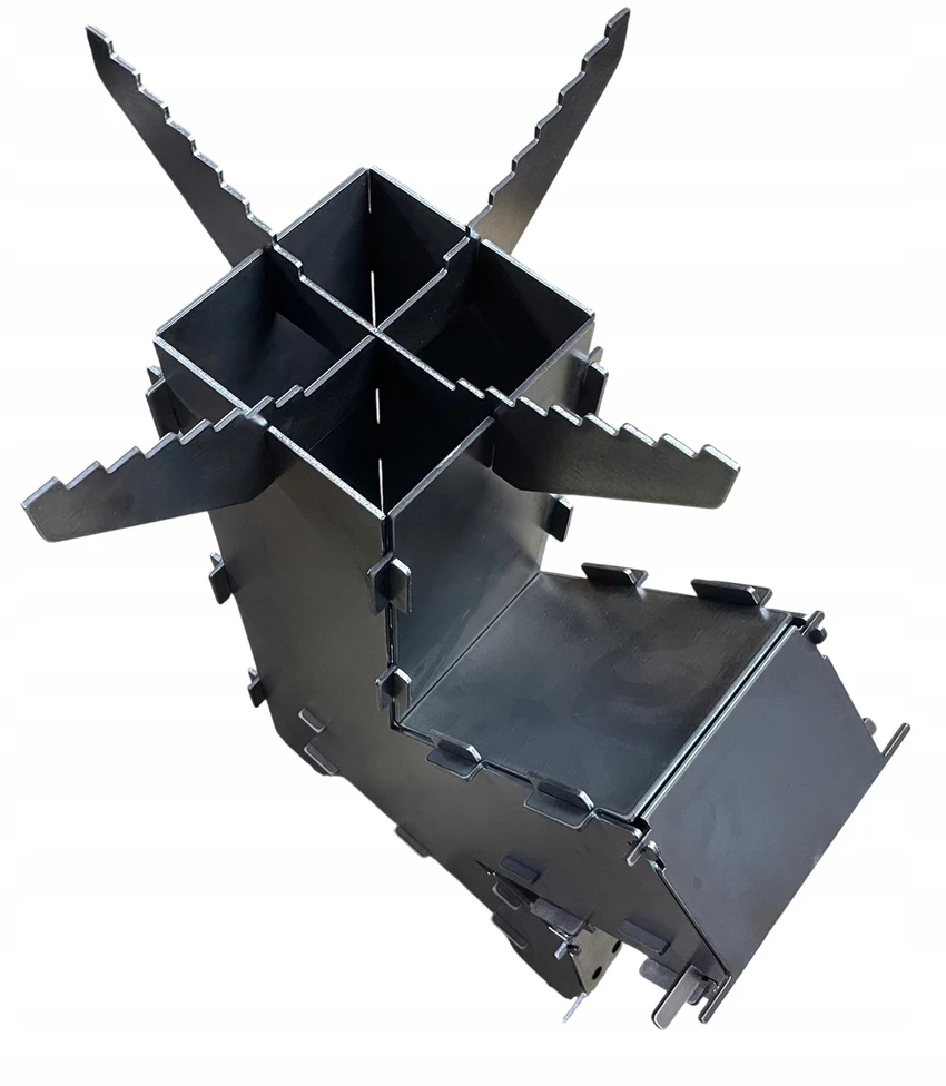 Artystal Didelė raketinė krosnelė, sulankstoma krosnelė, stovyklavimo krosnelė, kepsninė, galia išgyventi