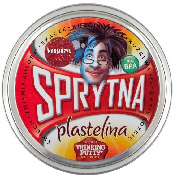 Artyzan ORIGINALUS CLEVER CRIMSON GLITTER PLASTICINE, Magic Putty, Glitter