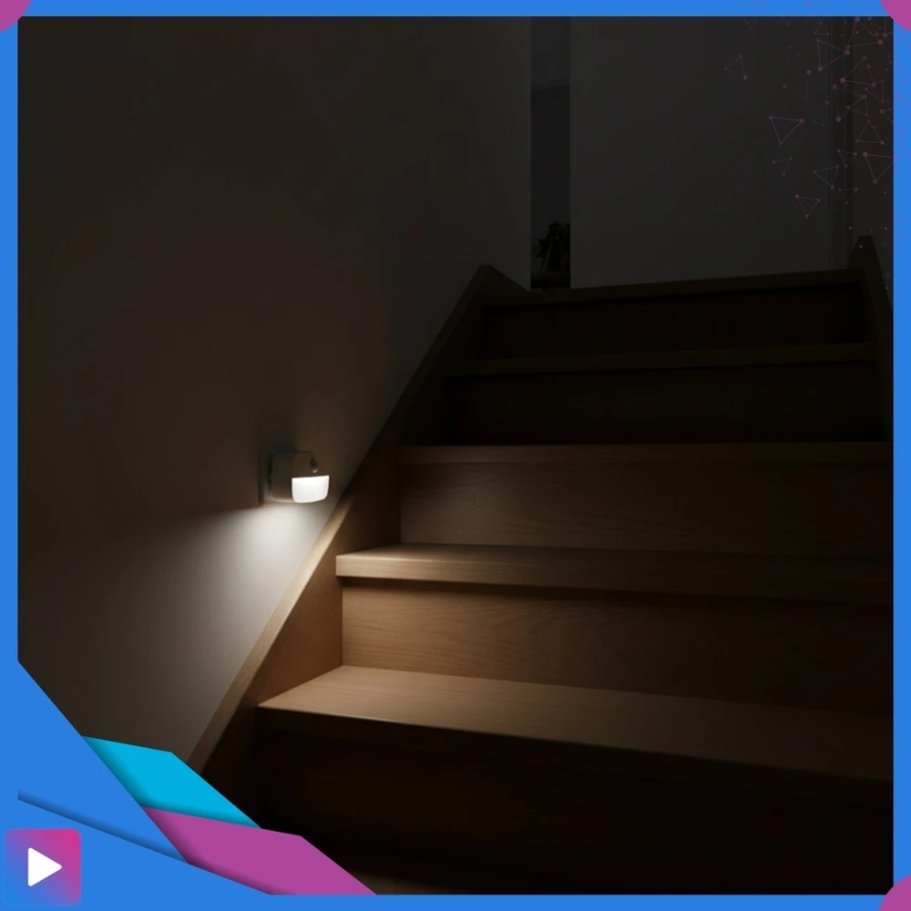 Asato LED naktinis apšvietimas, skirtas kontaktui su „Twilight Motion Sensor“ 3 režimų lizdu