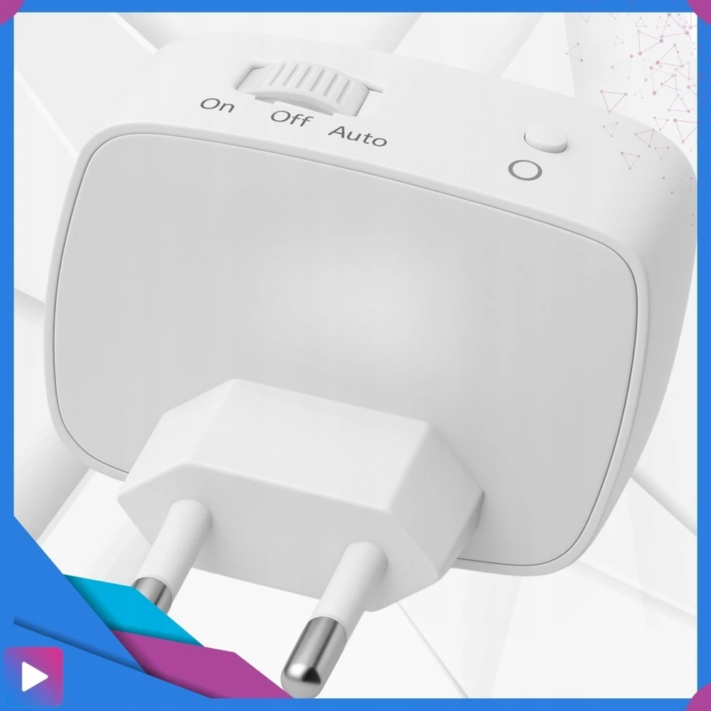 Asato LED naktinis apšvietimas, skirtas kontaktui su „Twilight Motion Sensor“ 3 režimų lizdu