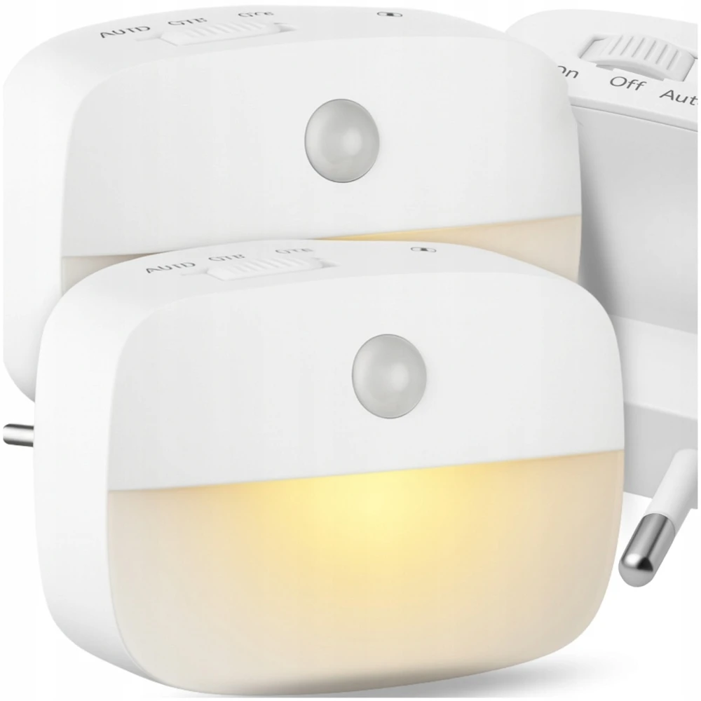 Asato LED naktinis apšvietimas, skirtas kontaktui su „Twilight Motion Sensor“ 3 režimų lizdu