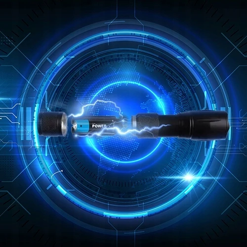 Asato Taktinis žibintuvėlis UV prožektorius 2in1 Survival LED Zoom karinių dėklų rinkinys