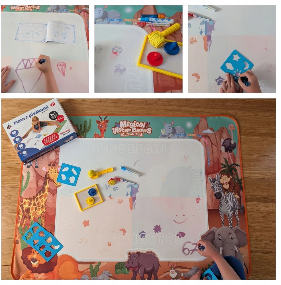 Askato DIDELIS KILIMAS PIŠYTI VANDENS PAGRINDINIAIS RAŠIKLIAIS 120 X 90 CM STAMBŲ ŠABLONAI XXL