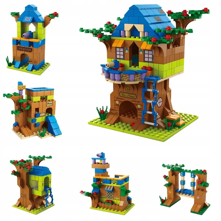 Askato Plytų komplektas 1000 vnt. Kūrybinis rinkinys Treehouse 5in1 vaikams nuo 6 metų