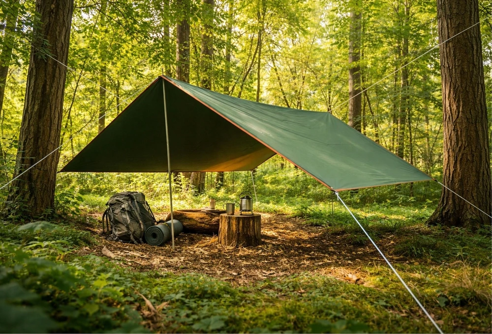ASMAT TARP vandeniui atsparūs TERMINIAI KEMPINGŲ LAKŠTAI 3X4 m SAULĖS BURĖ