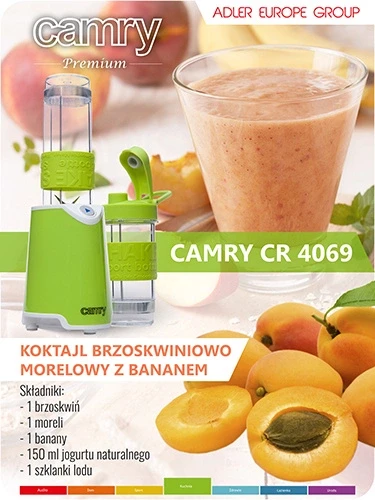 Asmeninis trintuvas 800W, smulkina ledą, 2 buteliai, 4 peiliukai iš Camry CR 4069 plieno