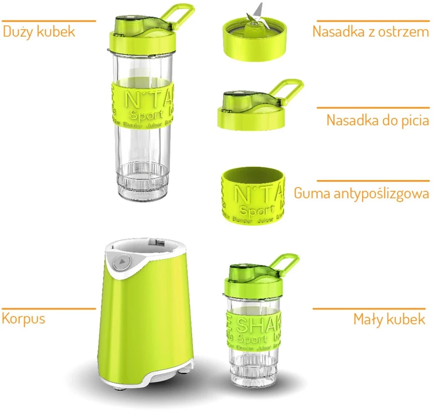 Asmeninis trintuvas 800W, smulkina ledą, 2 buteliai, 4 peiliukai iš Camry CR 4069 plieno
