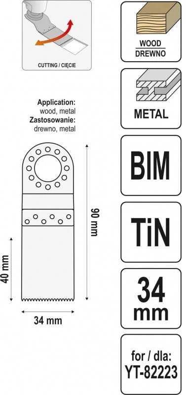YATO BRZESZCZOT WGŁĘBNY DO NARZĘDZIA WIELOFUNKCYJNEGO BIM-TIN 34 x 90mm