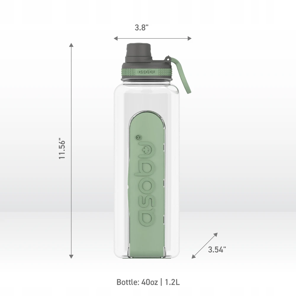 Asobu Electrolyte Basil Žalias 1.2l butelis su laikikliu