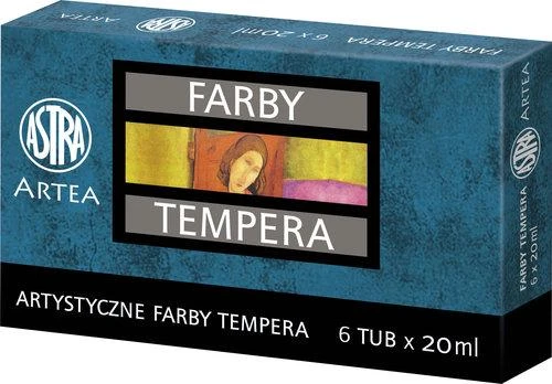Astra Artea temperiniai dažai, 6 spalvos x 20ml