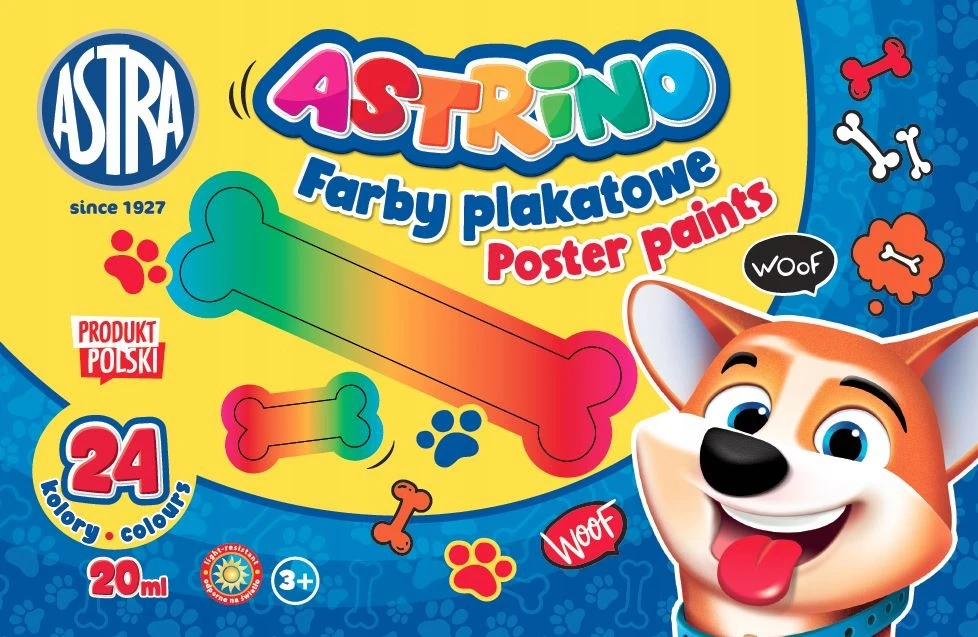 Astra Astrino plakatų dažai, 24 spalvos x 20ml