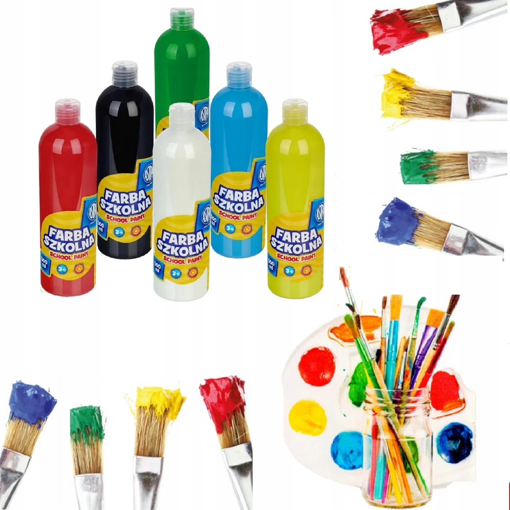 Astra mokykliniai dažai 6x0.5l - 3l rinkinys