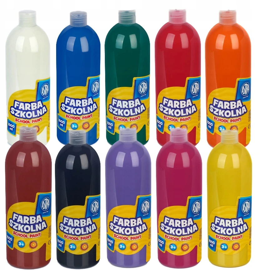Astra mokykliniai dažai, balti, 1000ml