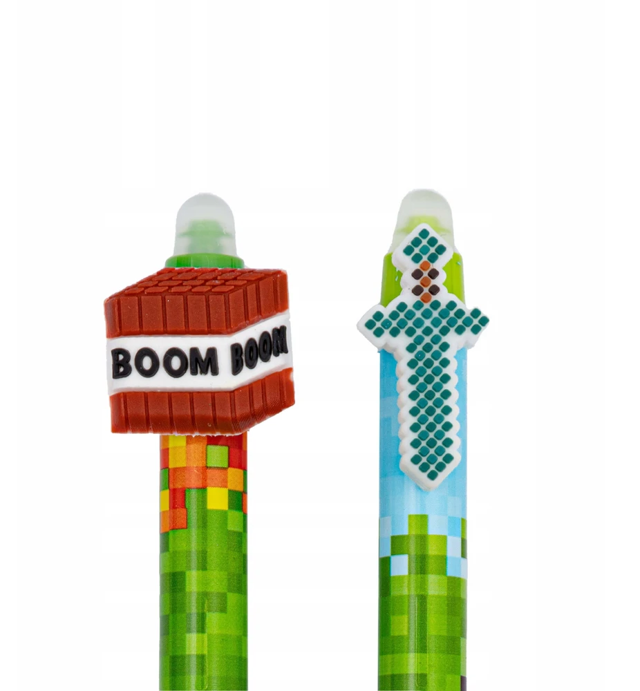 Astra Oops Pixel One ištrinami rašikliai, 2 vnt., Minecraft tema
