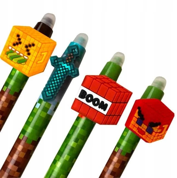 Teka Astra Papiernicze Długopis wymazywalny su gumką Minecraft 1 vnt. pixel żelowy mėlyna Astra