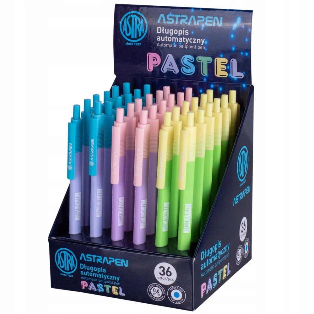 Astra Pen Pastel automatinis rašiklis, 0.6mm, mėlynas rašalas, pastelinis