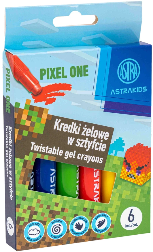 Astra Pixel One gelinės kreidelės, 6 spalvos