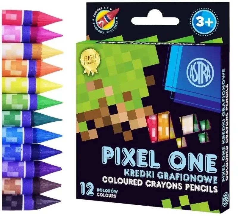 Astra Pixel One vaško kreidelės, 12 spalvų