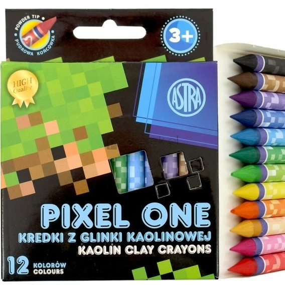 Astra Pixel One vaško kreidelės, 12 spalvų