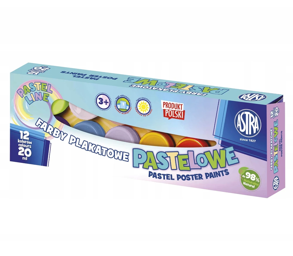 ASTRA PLAKATAI DAŽAI 12 spalvų, po 20 ml, PASTELĖS