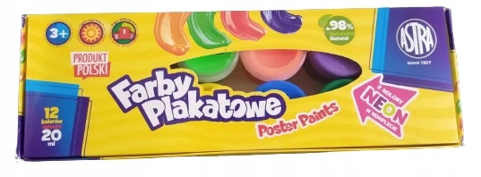 Astra plakato dažai, 12 spalvų x 20 ml