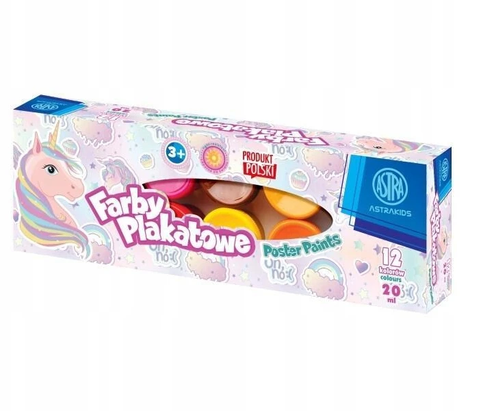 Astra plakatų dažai, 12 spalvų, 20ml