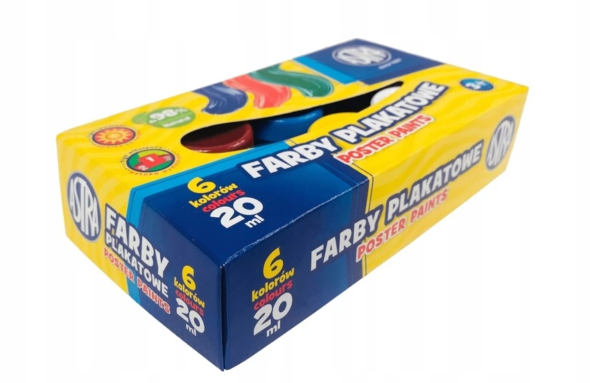Astra plakatų dažai 6 vnt. x 20 ml