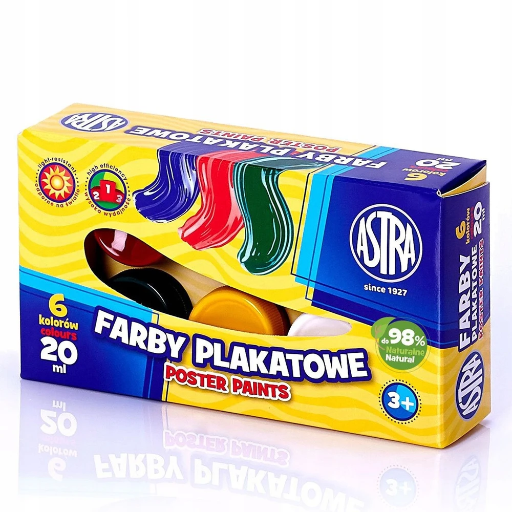 Astra plakatų dažai 6 vnt. x 20 ml