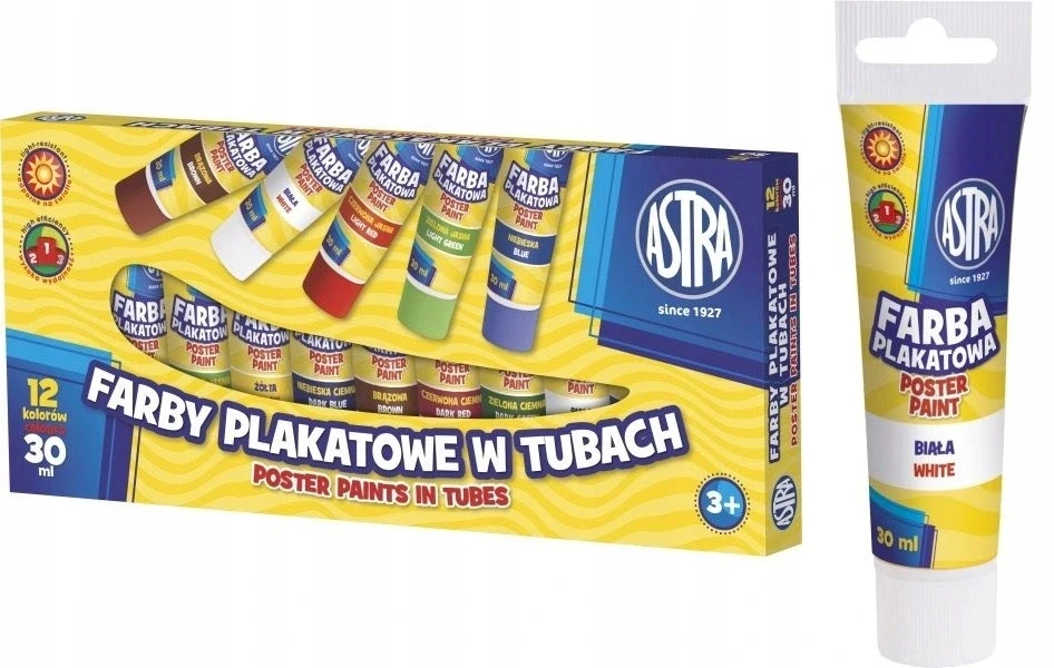 Astra Plakatas dažo 12 spalvų tūbelėje