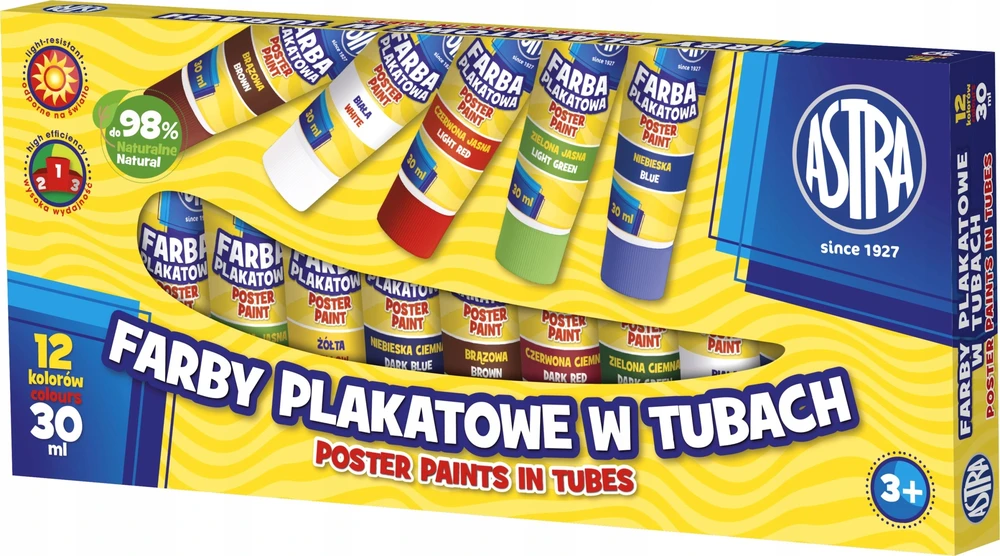 Astra Plakatas dažo 12 spalvų tūbelėje