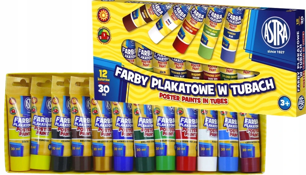 Astra Plakatas dažo 12 spalvų tūbelėje