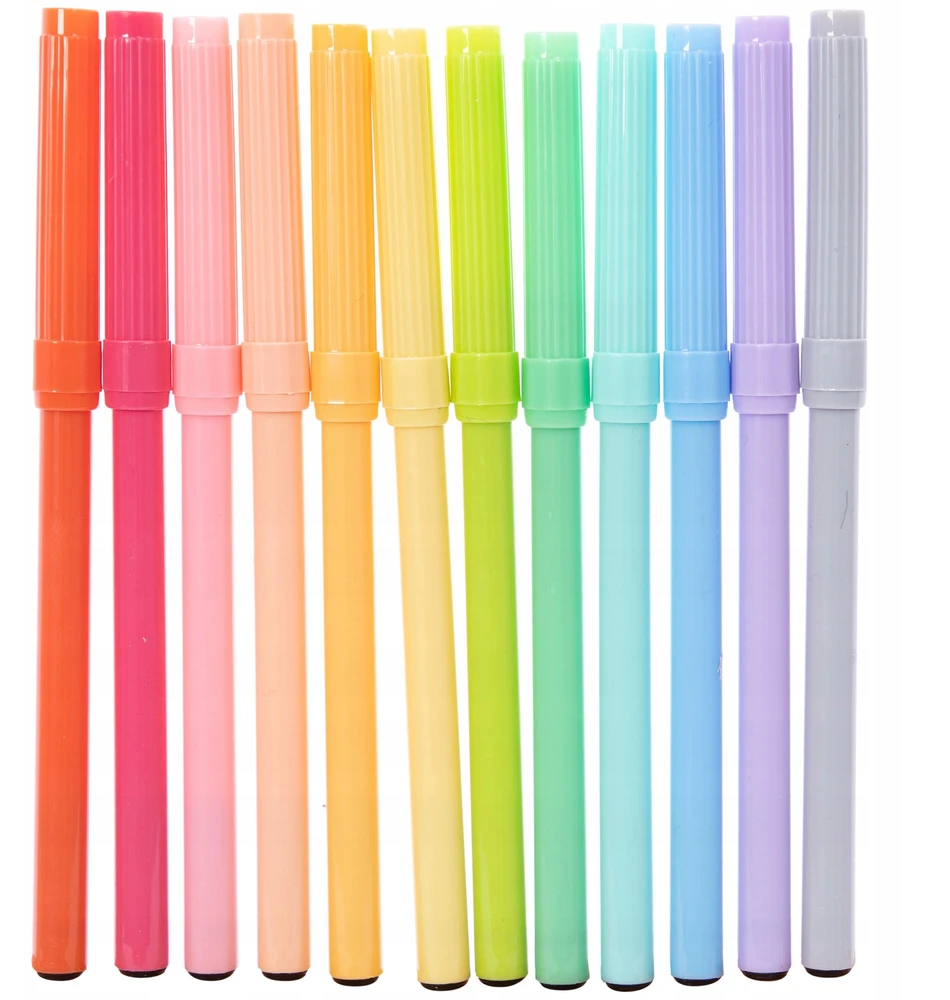 Astra spalvoti flomasteriai, 12 pastelinių spalvų, vaikams