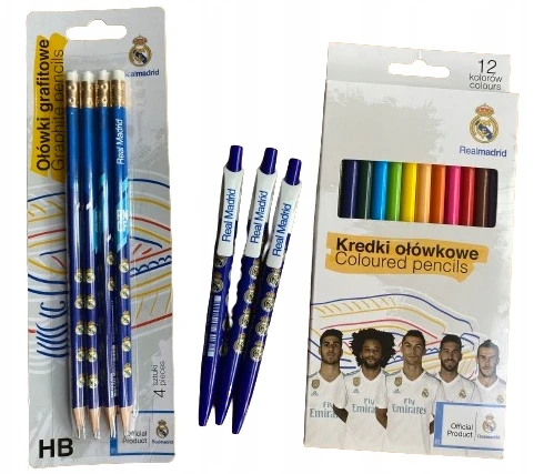 Astra Spalvoti pieštukai "real Madrid" 12 vnt. su piešimo bloku