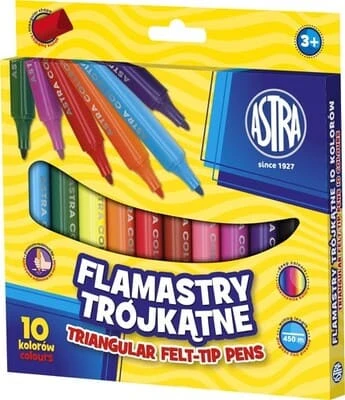 Astra storos flomasteriai, 10 spalvų