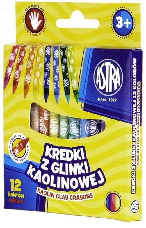 Astra TARGI Kredki su glinki kaolinowej Astra 12 kolorów Astra TARGI