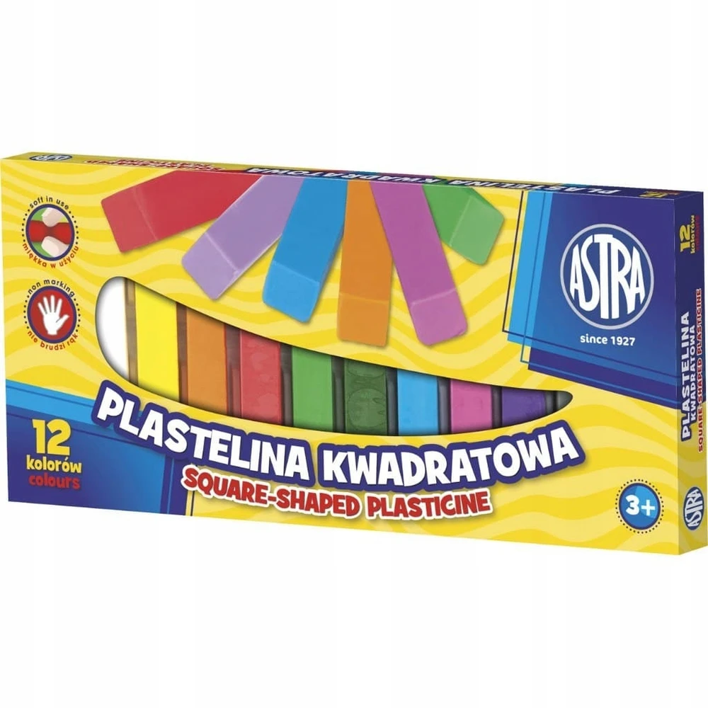 Astra Vaikiškas kvadratinis plastilinas 12 spalvų