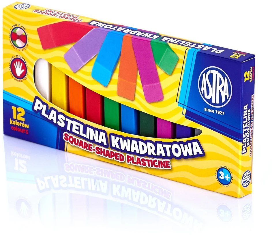 Astra Vaikiškas kvadratinis plastilinas 12 spalvų