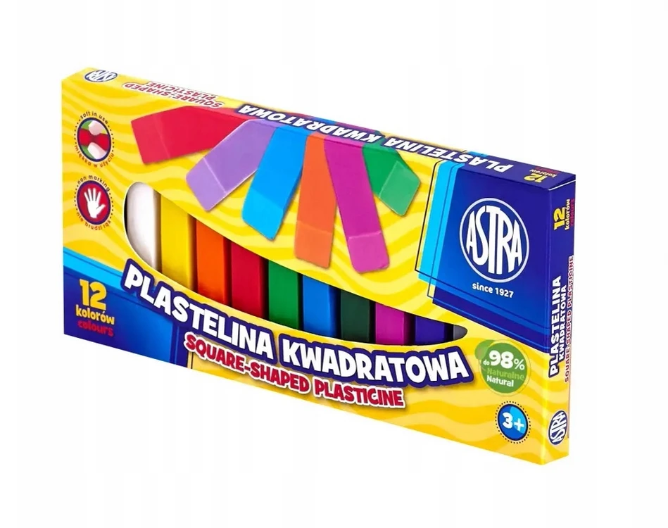 Astra Vaikiškas kvadratinis plastilinas 12 spalvų