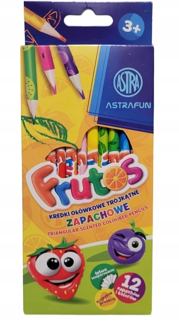 Astra vaisių kvapo pieštukiniai dažai, 12 spalvų