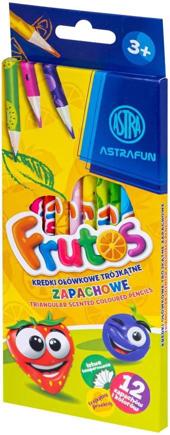 Astra vaisių kvapo pieštukiniai dažai, 12 spalvų