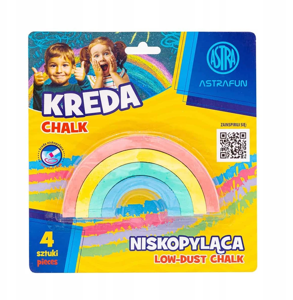 Astra vaivorykštės kreida 4 spalvos